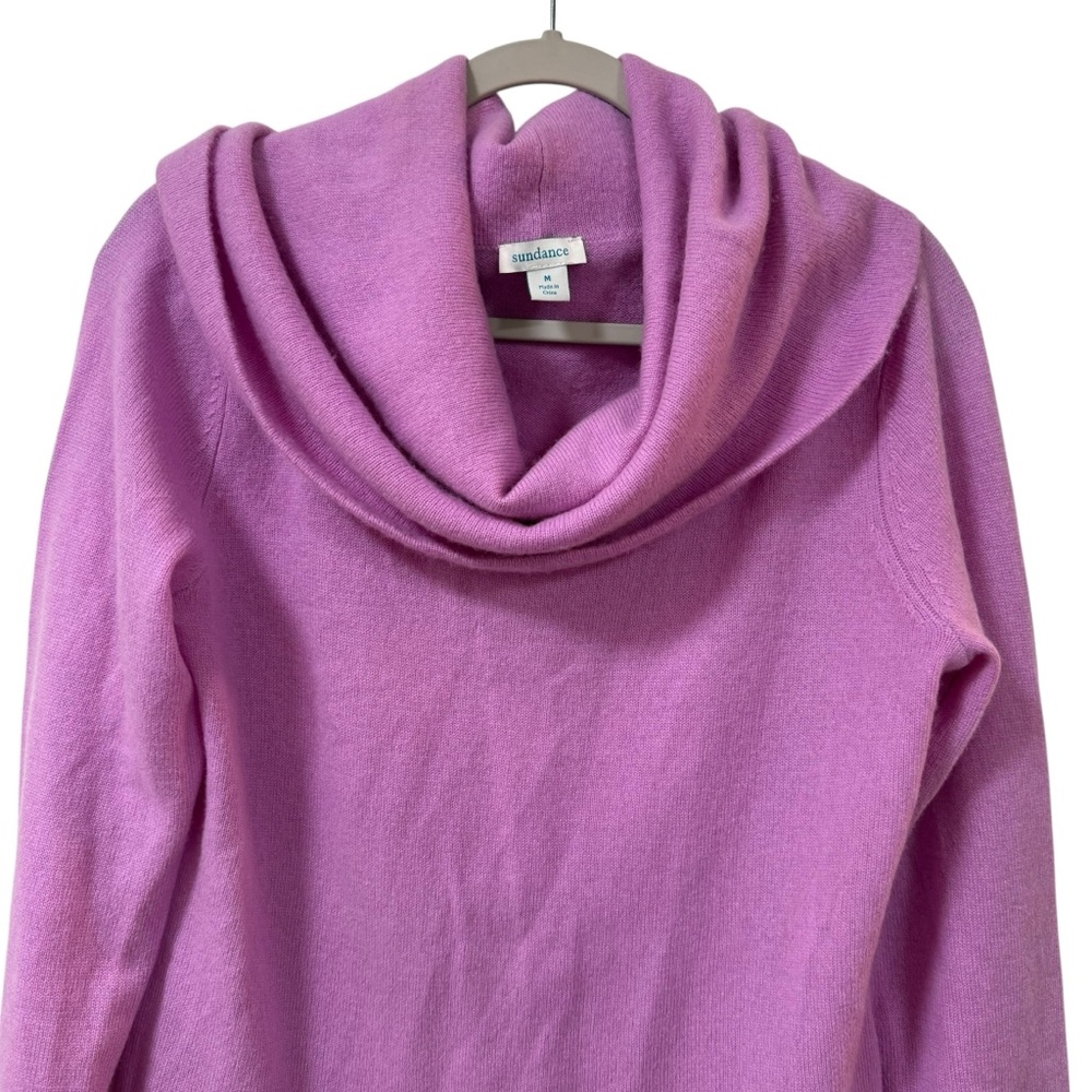 Sundance cashmere cowl neck sweater lilac lavender MEDIUM cozy